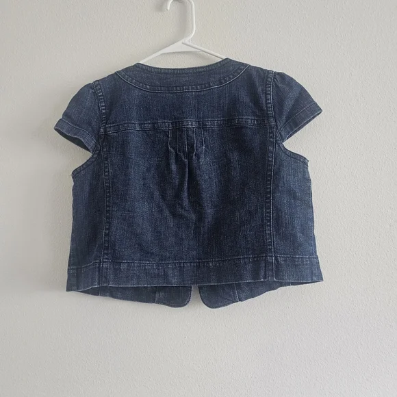 Ann Taylor Loft Denim Cap Sleeve Vest Medium - Picture 3 of 4